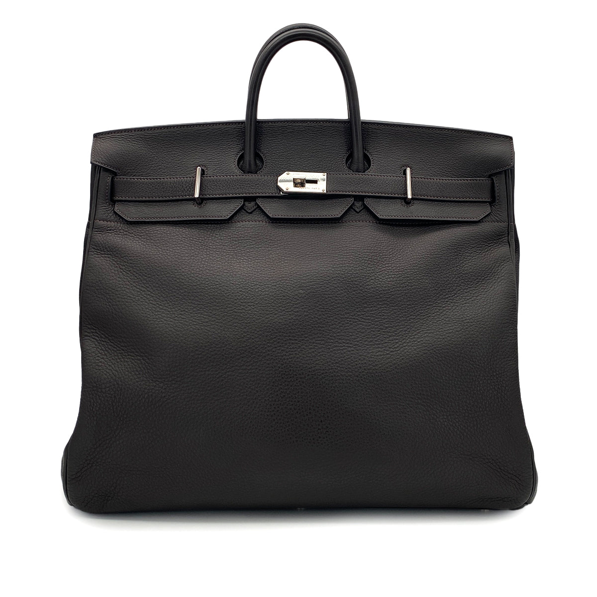 HERMES HAUT A COURROIES 50 MARRON FONCE TOGO HAND BAG □E SHW 90298721