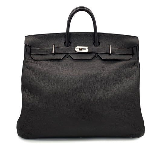 HERMES HAUT A COURROIES 50 MARRON FONCE TOGO HAND BAG □E SHW 90298721