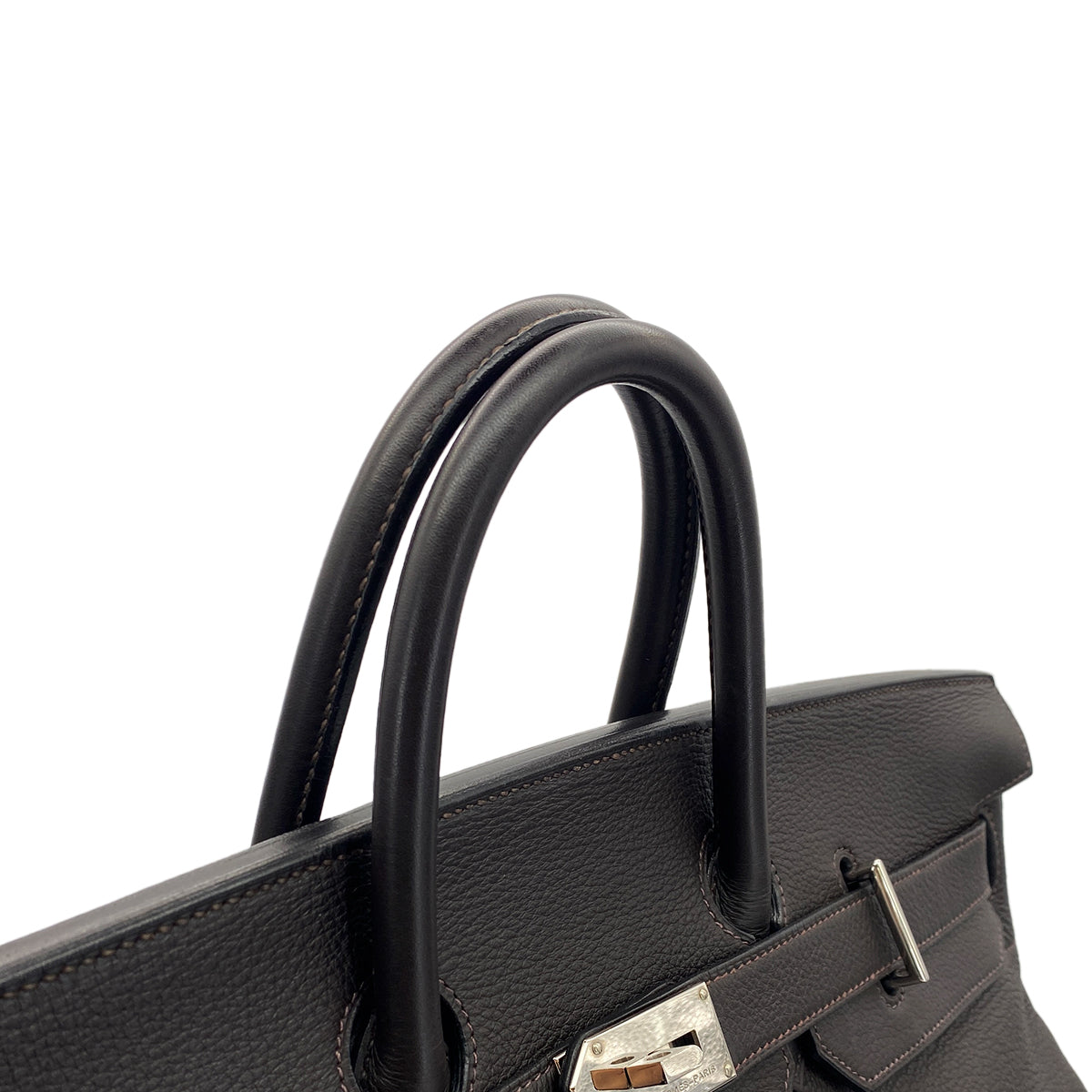 HERMES HAUT A COURROIES 50 MARRON FONCE TOGO HAND BAG □E SHW 90298721