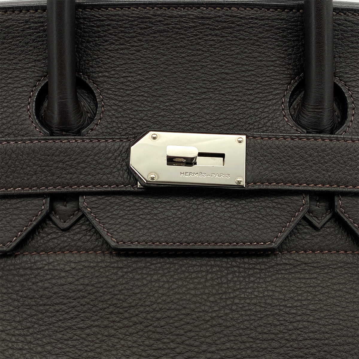 HERMES HAUT A COURROIES 50 MARRON FONCE TOGO HAND BAG □E SHW 90298721