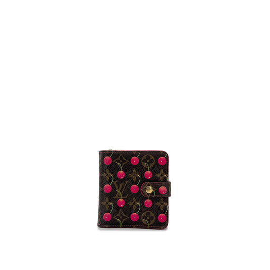 LOUIS VUITTON MONOGRAM CHERRY COMPACT ZIP BROWN RED M95005 90298723