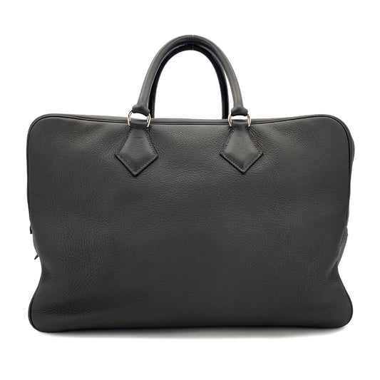 HERMES PLUME 45 GRAPHITE TAURILLON CLEMENCE HAND BAG □E SHW 90298724