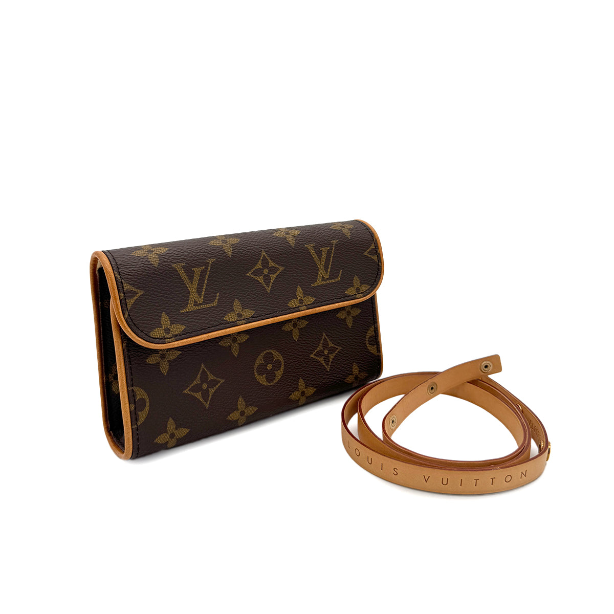 LOUIS VUITTON MONOGRAM POCHETTE FLORENTINE BELT BAG BROWN M51855 90298732