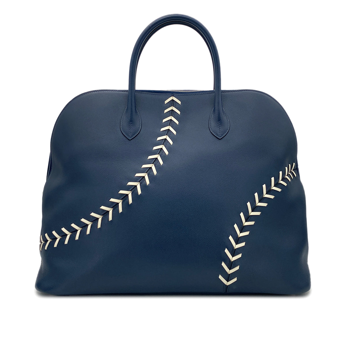 HERMES BOLIDE 1923 BASEBALL 45 BLUE DE MALTE EVERCOLOR HAND BAG C 90298745