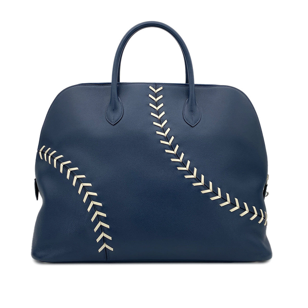 HERMES BOLIDE 1923 BASEBALL 45 BLUE DE MALTE EVERCOLOR HAND BAG C 90298745