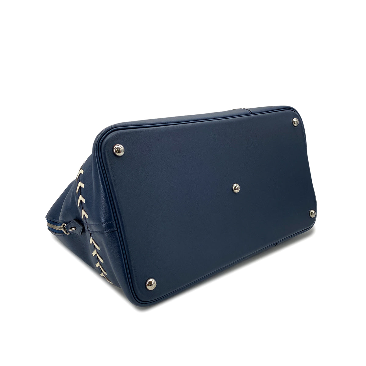 HERMES BOLIDE 1923 BASEBALL 45 BLUE DE MALTE EVERCOLOR HAND BAG C 90298745