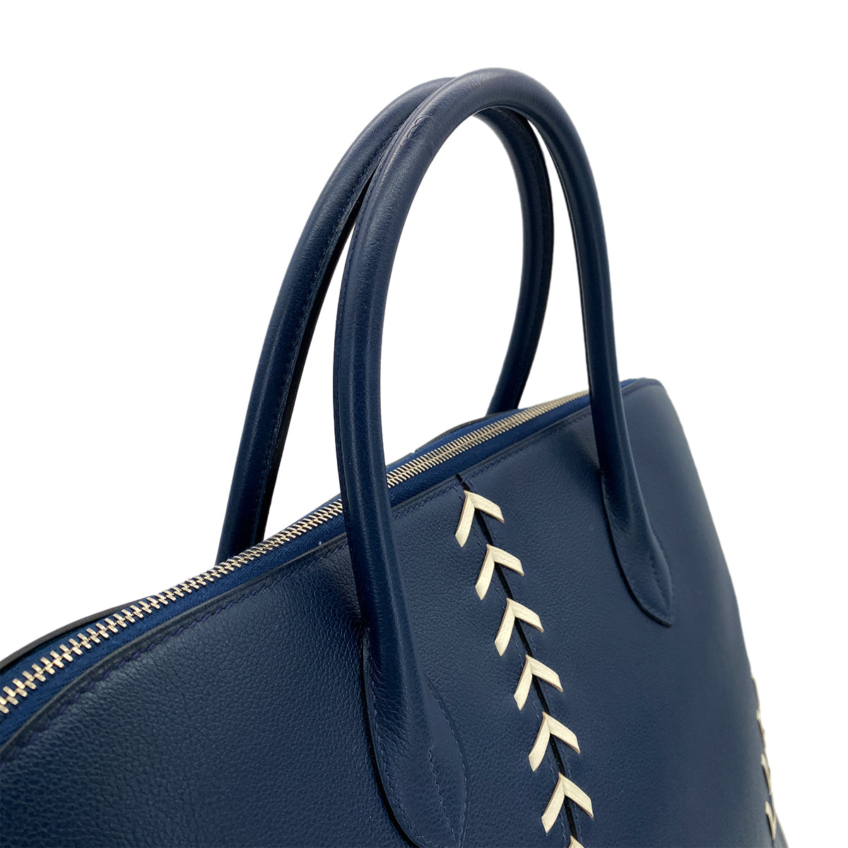 HERMES BOLIDE 1923 BASEBALL 45 BLUE DE MALTE EVERCOLOR HAND BAG C 90298745
