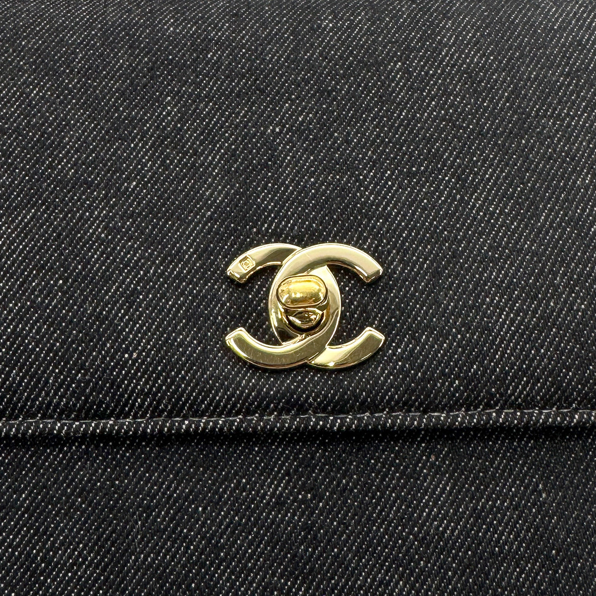 CHANEL VINTAGE HAND BAG BLACK DENIM 90298831