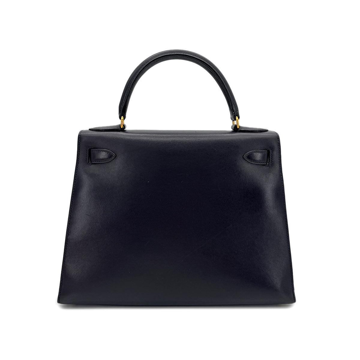 HERMES KELLY 28 SELLIER BLUE MARINE BOXCALF HAND SHOULDER BAG □B GHW 90299052