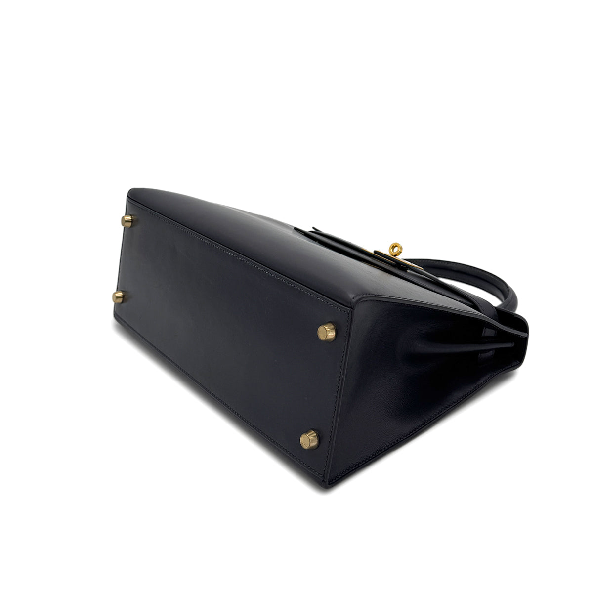 HERMES KELLY 28 SELLIER BLUE MARINE BOXCALF HAND SHOULDER BAG □B GHW 90299052