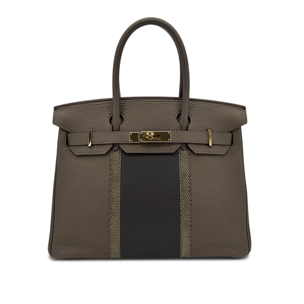 HERMES BIRKIN CLUB 30 ETAIN GRAPHITE GRIS FONCE TAURILLON CLEMENCE LIZARD HAND BAG □O GHW 90299054