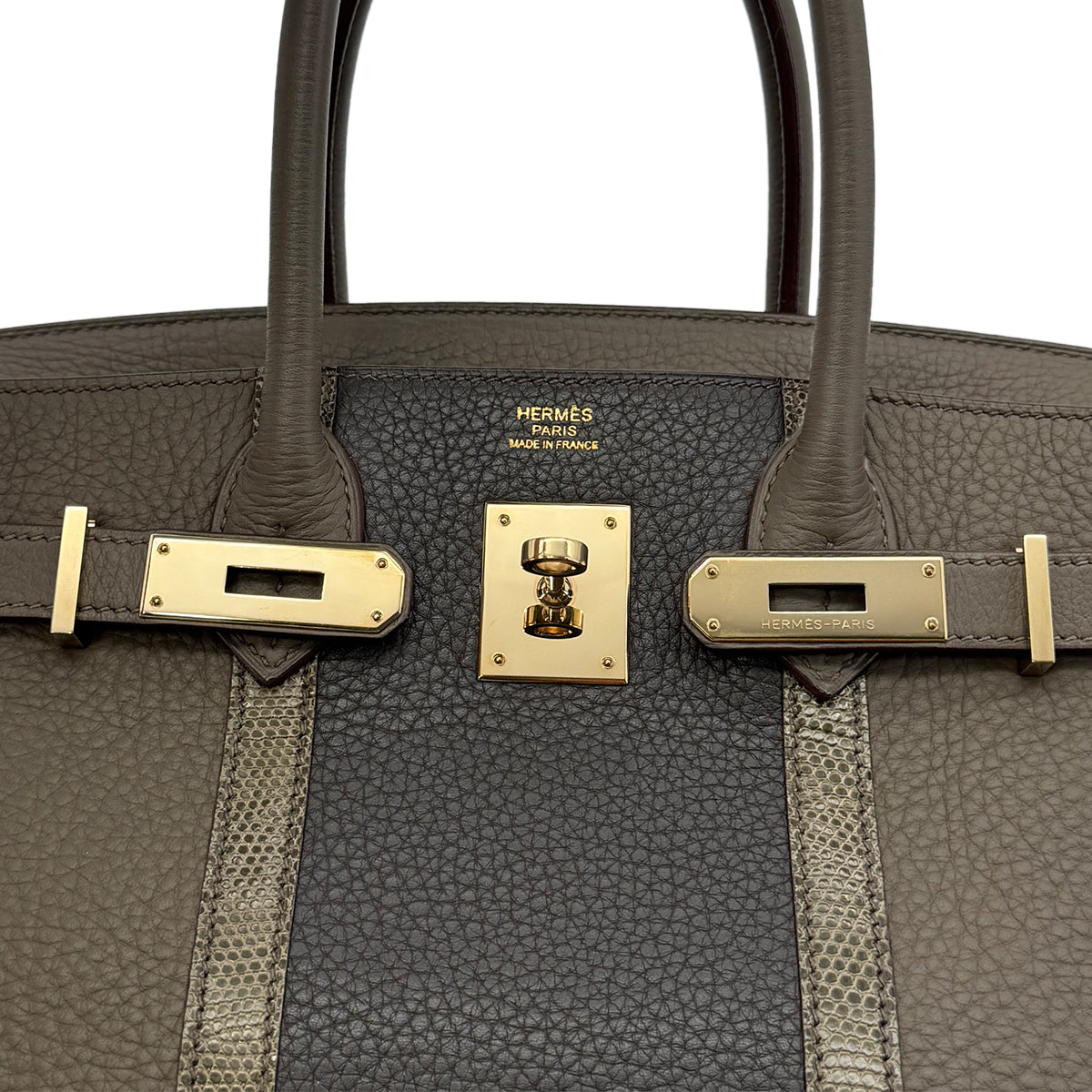 HERMES BIRKIN CLUB 30 ETAIN GRAPHITE GRIS FONCE TAURILLON CLEMENCE LIZARD HAND BAG □O GHW 90299054
