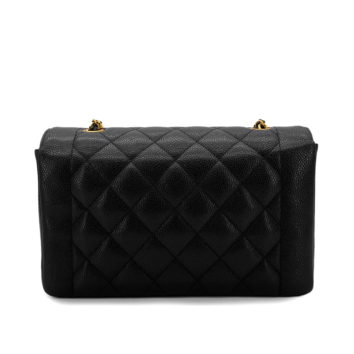 CHANEL VINTAGE DIANA MEDIUM CHAIN SHOULDER BAG BLACK CAVIAR SKIN 90299068