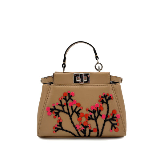 FENDI MICRO PEEKABOO HAND SHOULDER BAG LEATHER BEIGE 8M0355 90299072