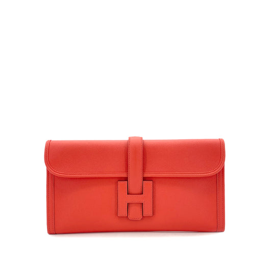 HERMES JIGE ELAN 29 ROSE TEXESE EVERCOLOR CLUTCH BAG Y 90299081