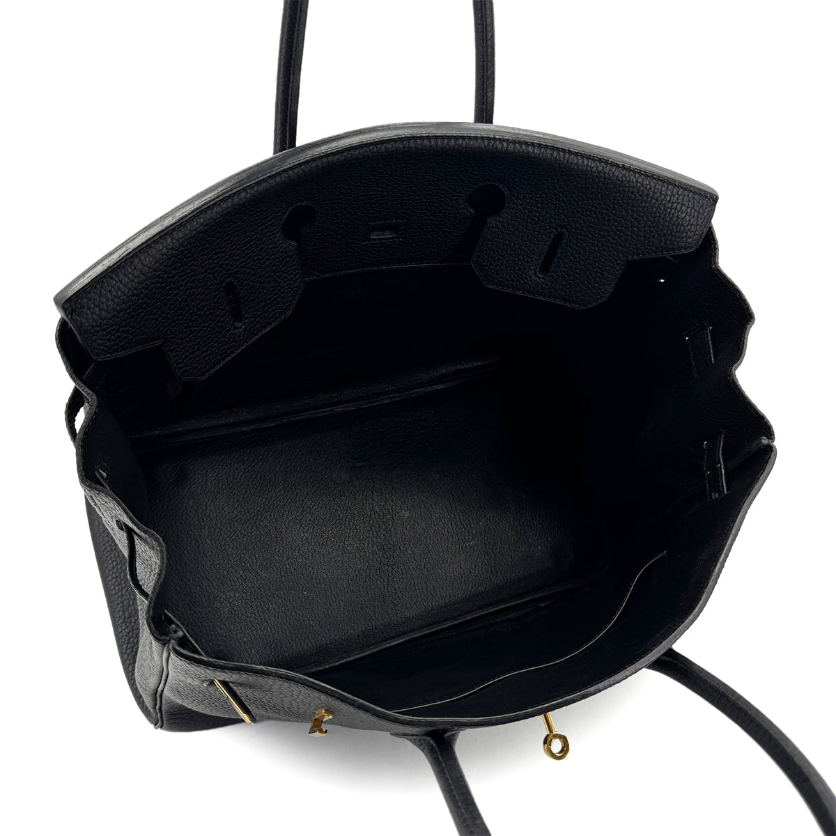 HERMES BIRKIN 35 BLACK FJORD HAND BAG □D GHW 90299084
