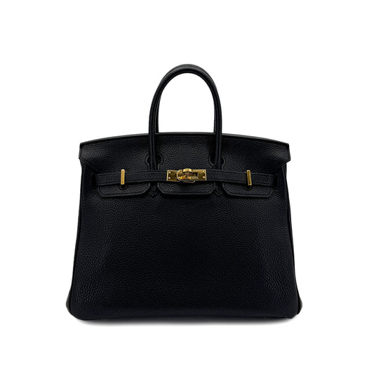 HERMES BIRKIN 25 BLACK TOGO HAND BAG □M GHW 90299092