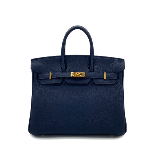HERMES BIRKIN 25 BLUE ABYSSE TOGO HAND BAG K GHW 90299093