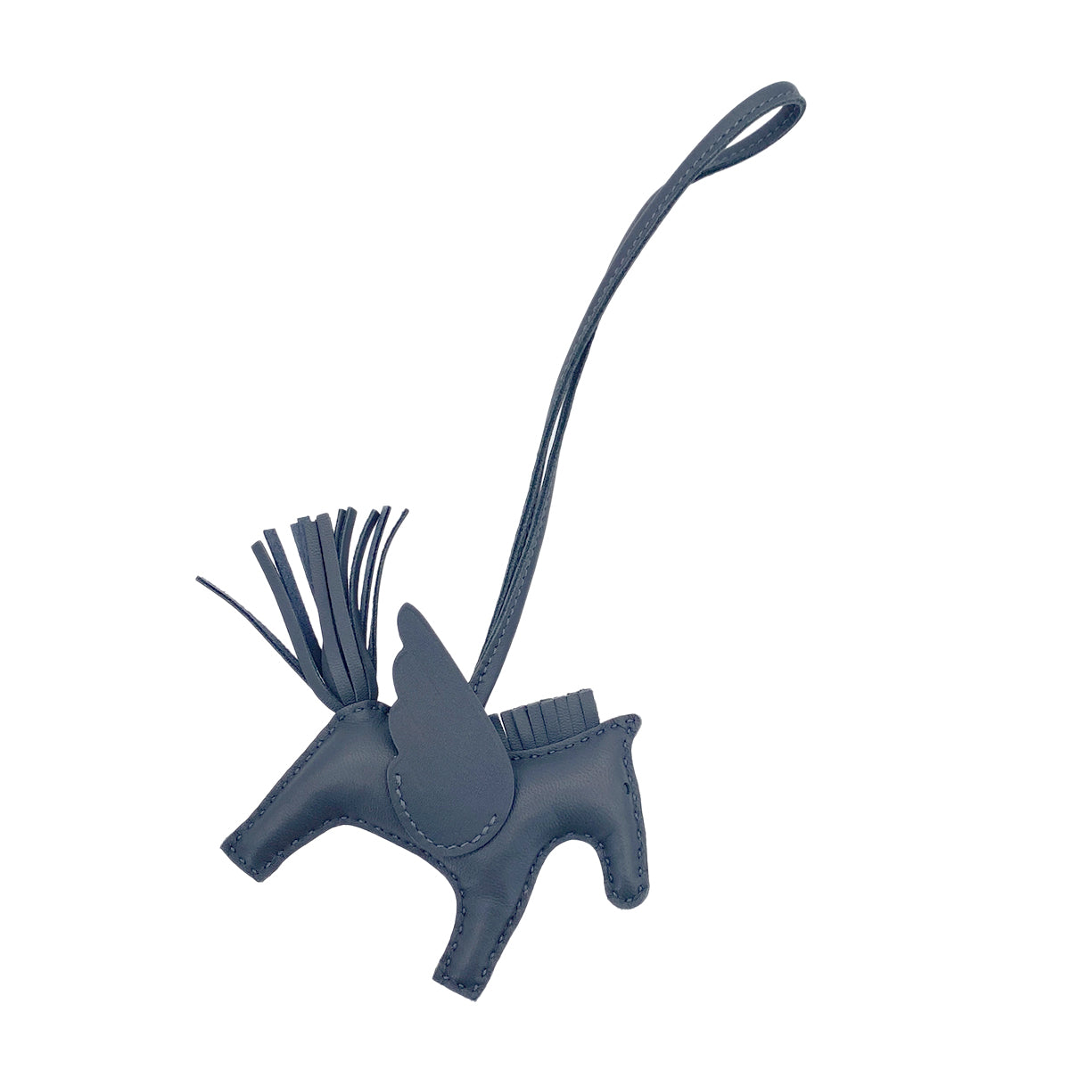 HERMES BAG CHARM RODEO PEGASUS PM ARDOISE AGNEAU MILO W 90299095