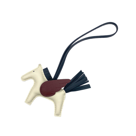 HERMES BAG CHARM RODEO PEGASUS PM CRAIE NOIR ROUGE H AGNEAU MILO W 90299096