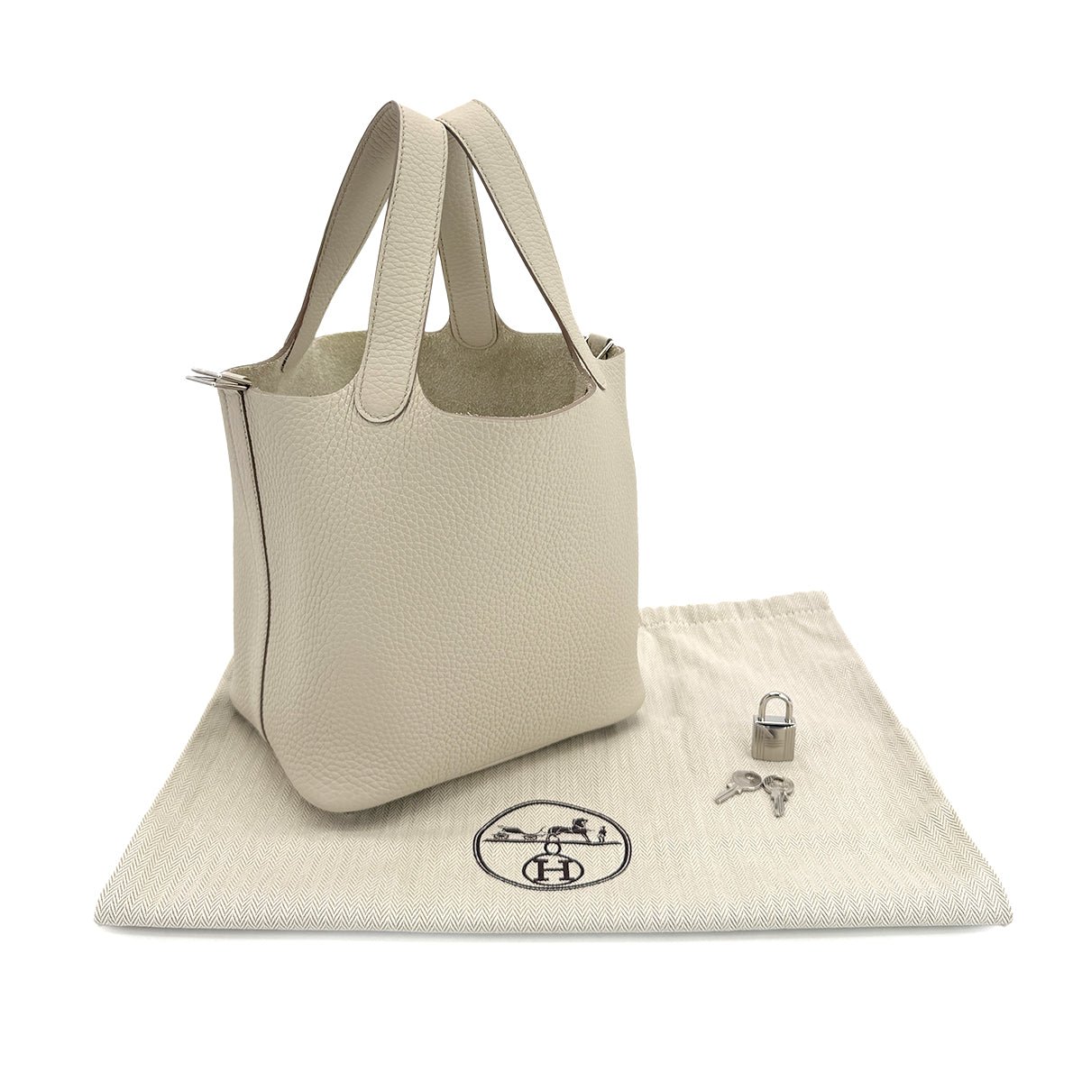 HERMES PICOTIN LOCK PM BETON TAURILLON CLEMENCE HAND BAG U SHW 90299296