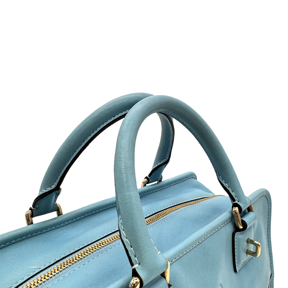 LOEWE AMAZONA 28 HAND BAG LIGHT BLUE LEATHER 90299317