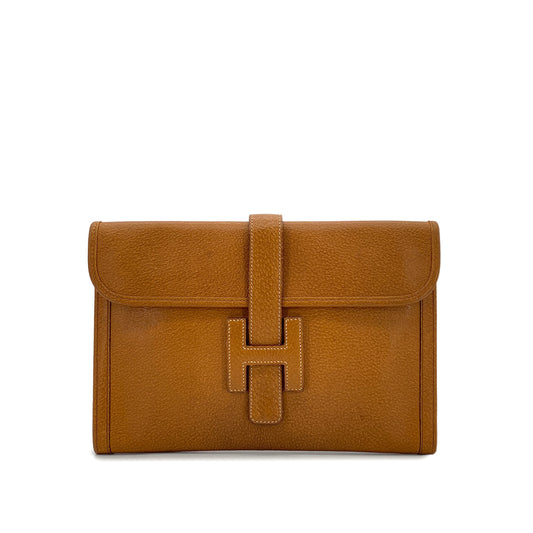 HERMES JIGE PM GOLD PIGSKIN CLUTCH BAG 〇V 90299318