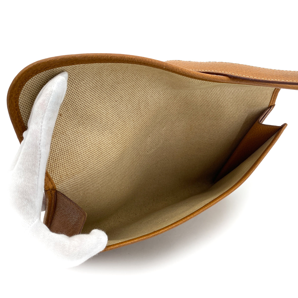 HERMES JIGE PM GOLD PIGSKIN CLUTCH BAG 〇V 90299318