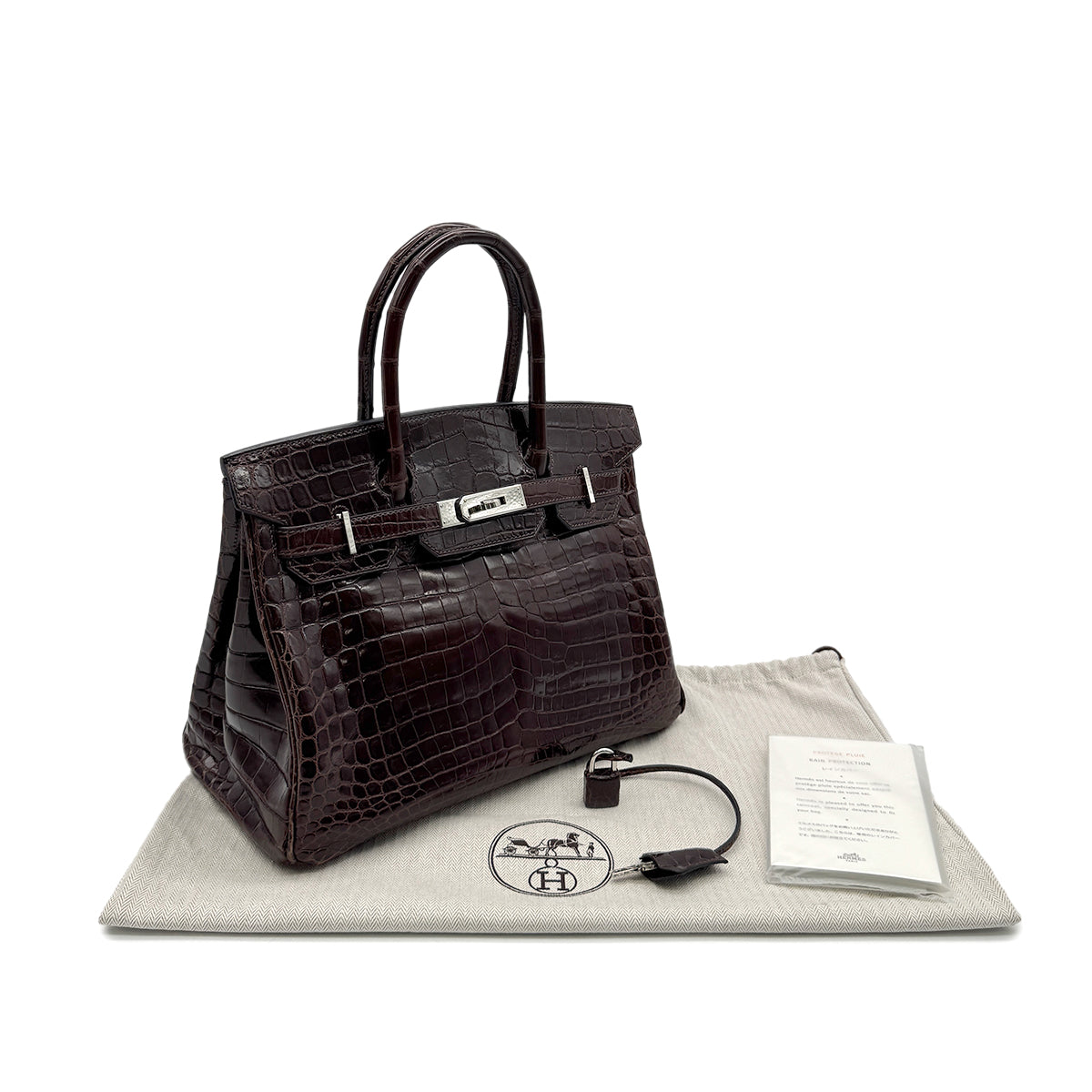 HERMES BIRKIN 30 COCAON CROCODILE NILOTICUS HAND BAG □L SHW 90299532