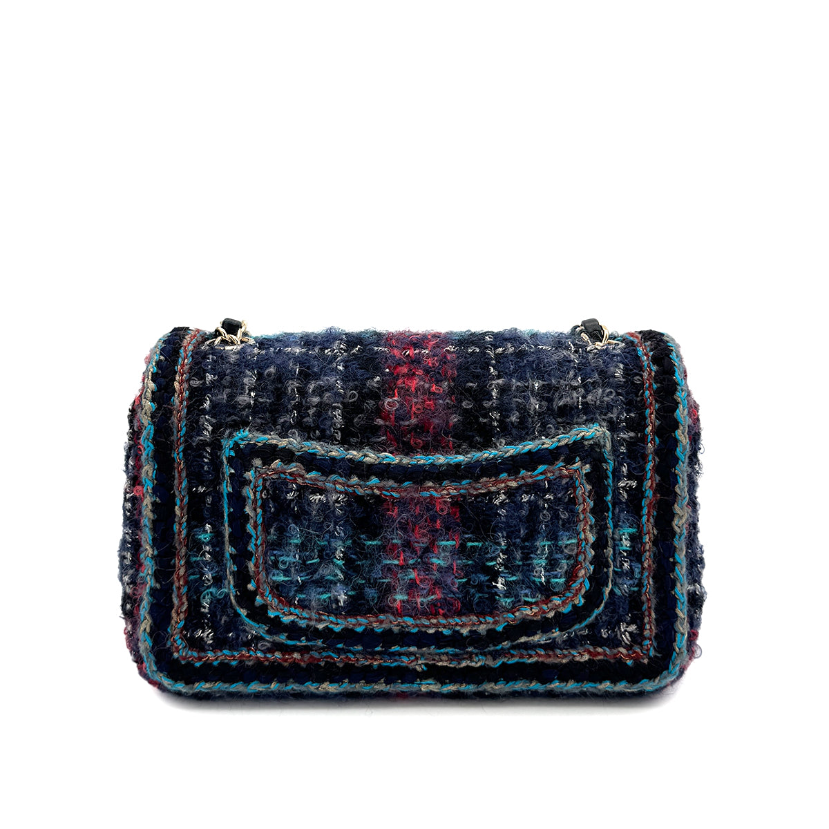 CHANEL CHAIN SHOULDER BAG MULTICOLOR TWEED 90299534