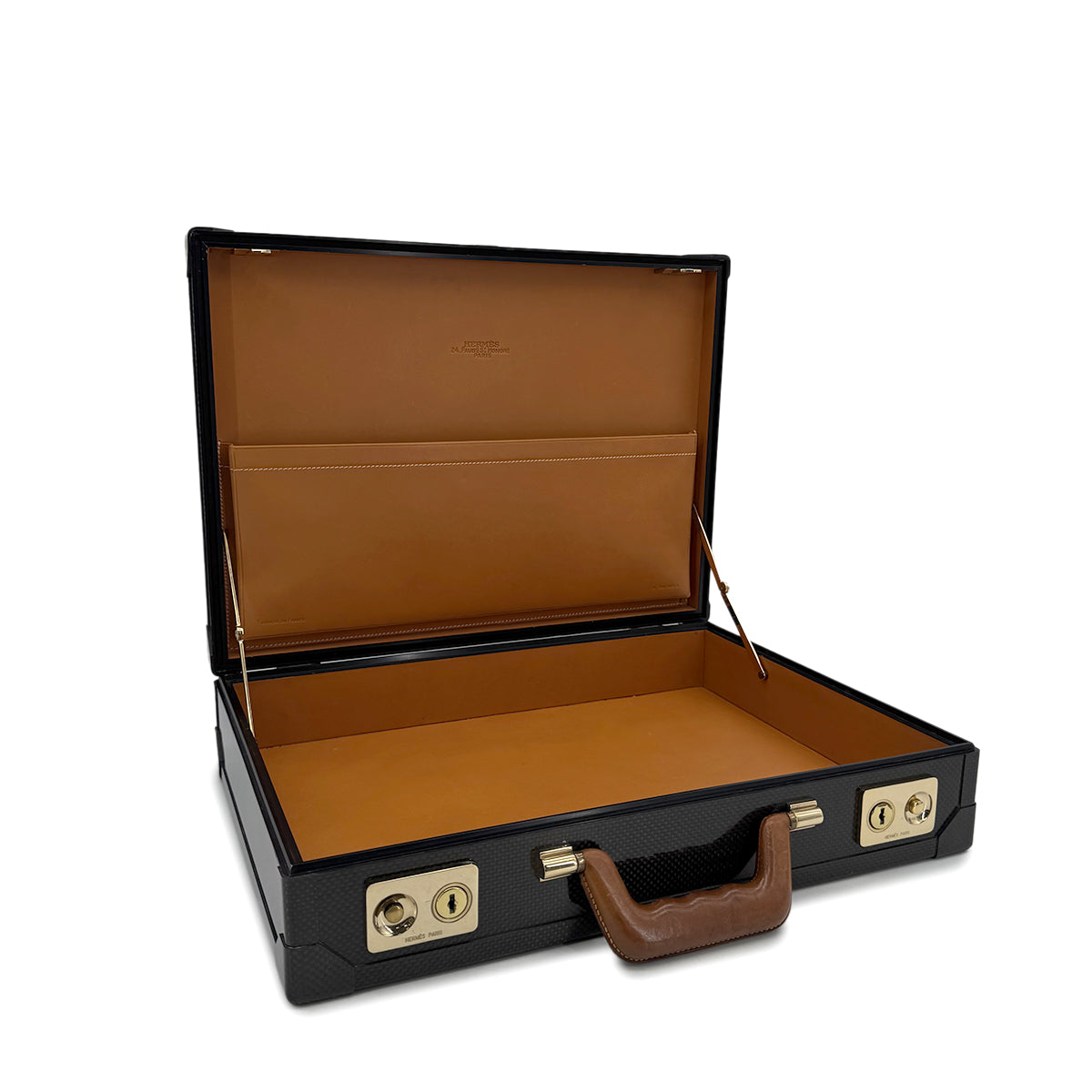 HERMES ESPACE PM ATTACHE CASE BUSINESS BAG BLACK CARBON VEAU CHAMONIX GHW 90299539