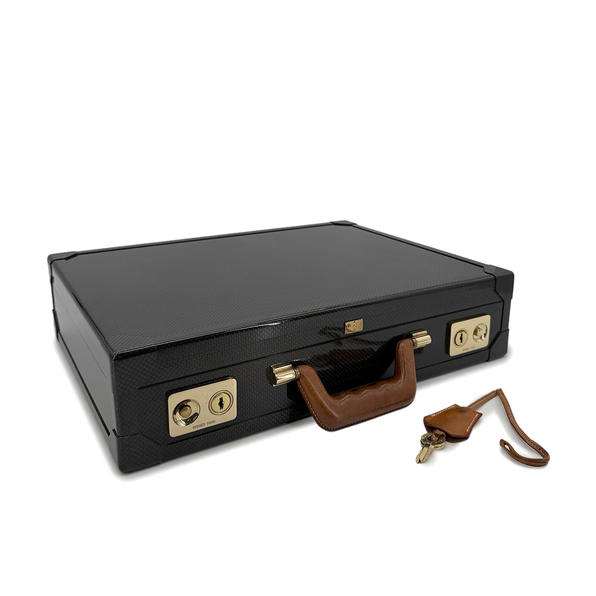HERMES ESPACE PM ATTACHE CASE BUSINESS BAG BLACK CARBON VEAU CHAMONIX GHW 90299539