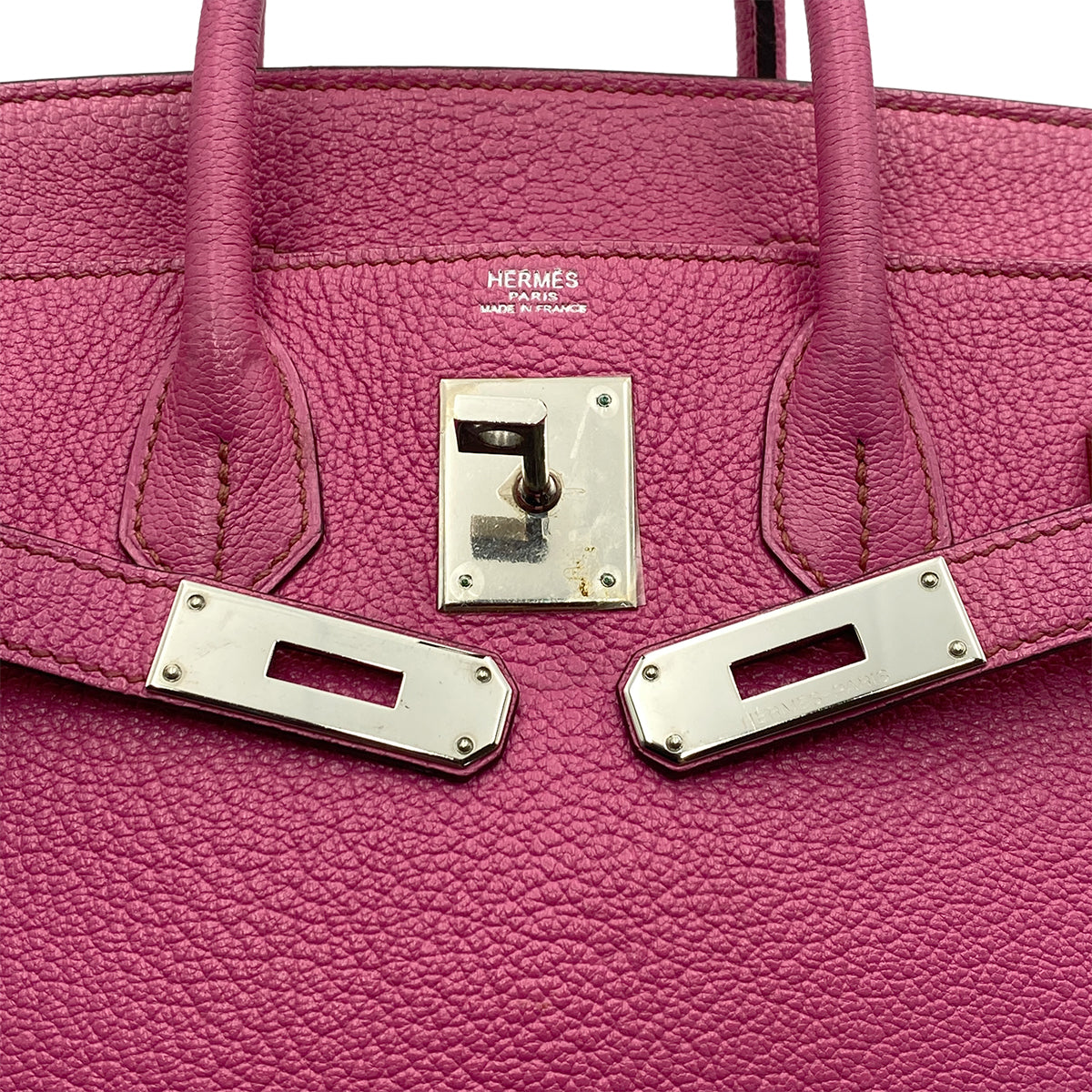 HERMES HAUT A COURROIES 28 FUCHSIA CHEVRE COROMANDEL HAND BAG ▢I SHW 90299544