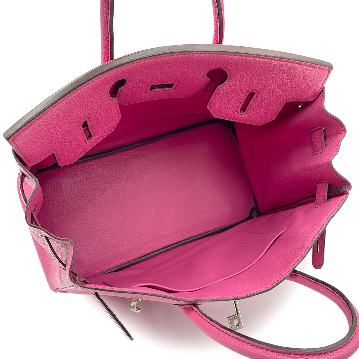 HERMES HAUT A COURROIES 28 FUCHSIA CHEVRE COROMANDEL HAND BAG ▢I SHW 90299544
