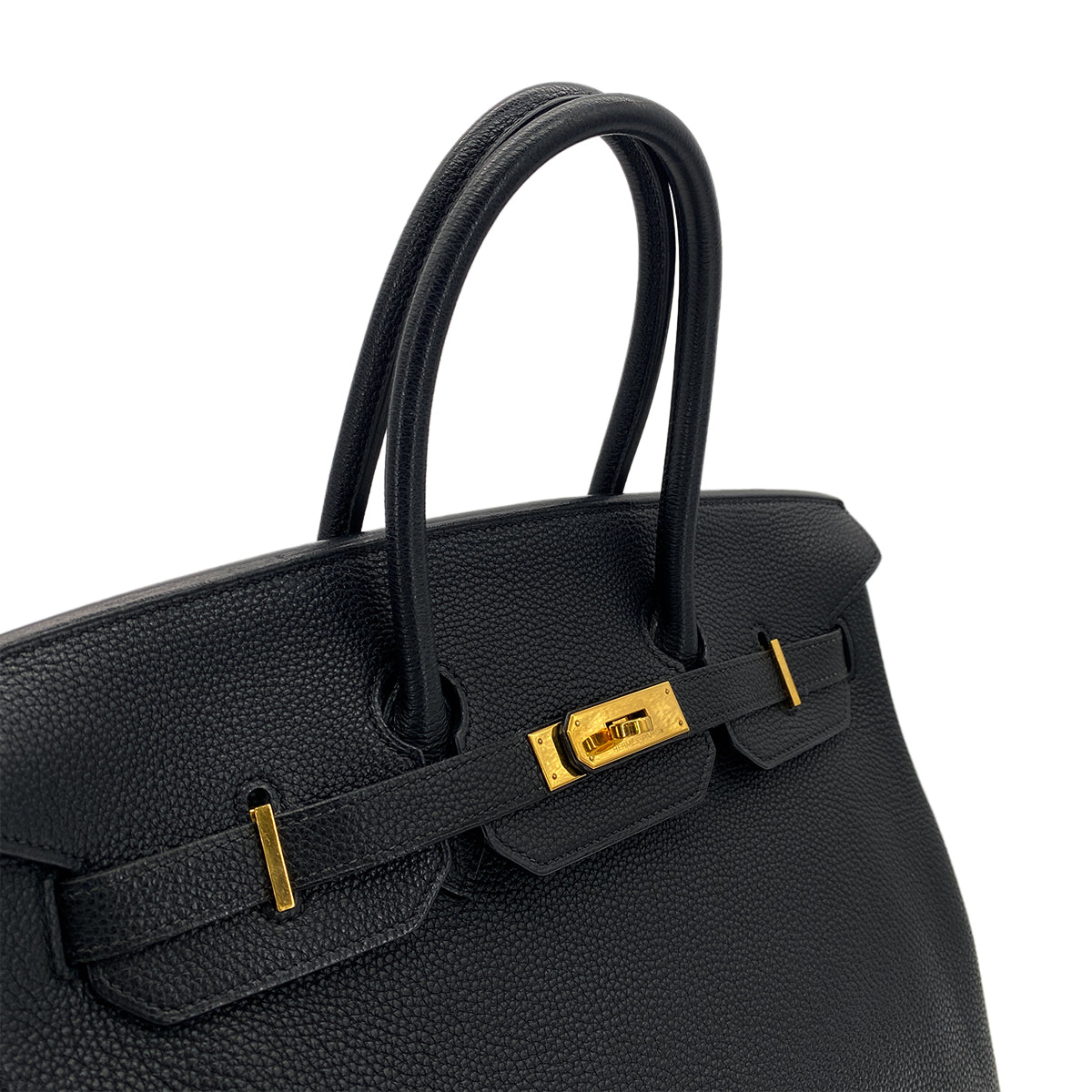 HERMES BIRKIN 35 BLACK TOGO HAND BAG □J GHW 90299552