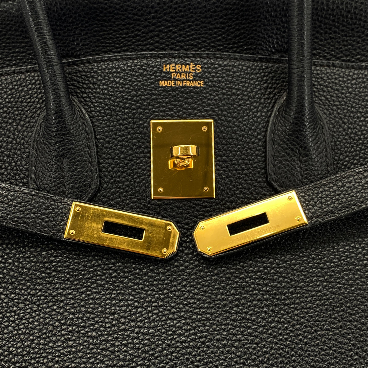 HERMES BIRKIN 35 BLACK TOGO HAND BAG □J GHW 90299552