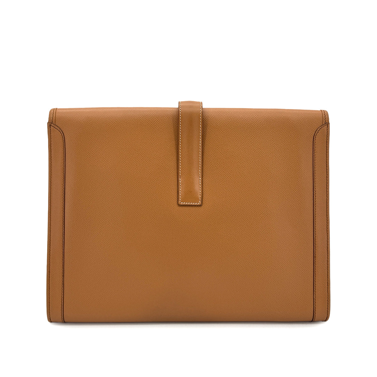 HERMES JIGE GM NATUREL COUCHEVEL CLUTCH BAG 〇R 90299610