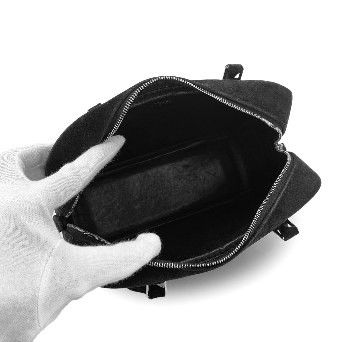 HERMES PLUME 20 BLACK DEBRIS HAND BAG □H 90299748