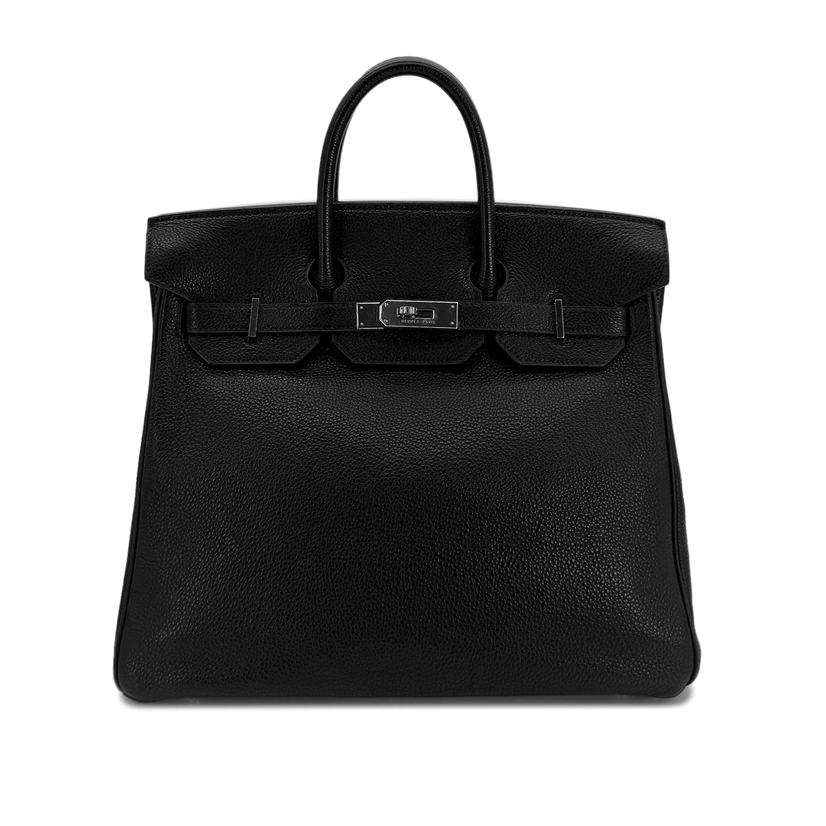 HERMES HAUT A COURROIES 32 BLACK TOGO HAND BAG □E SHW 90299752