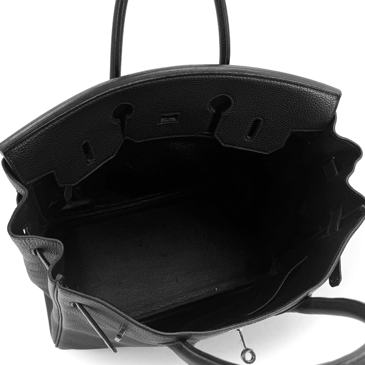 HERMES HAUT A COURROIES 32 BLACK TOGO HAND BAG □E SHW 90299752