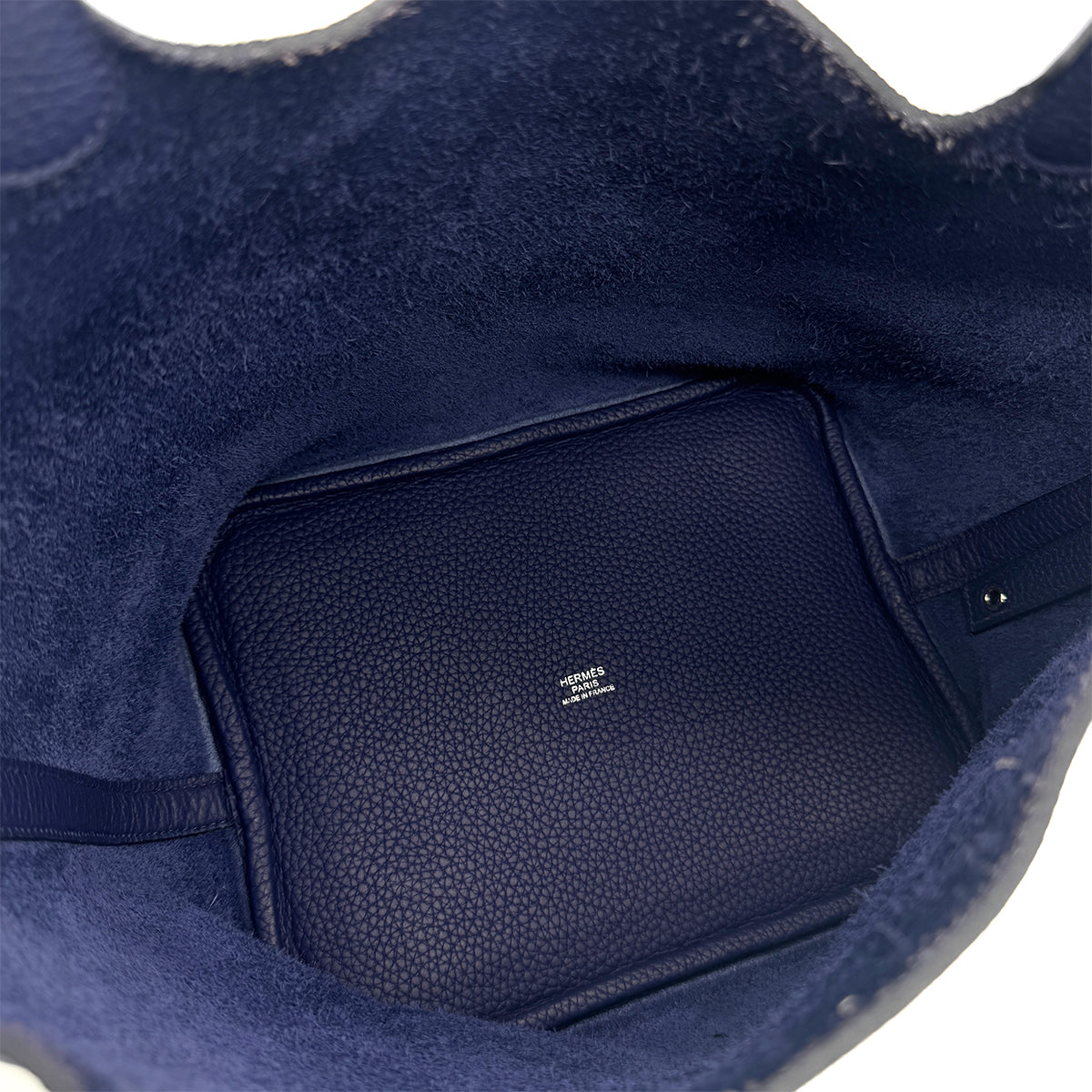 HERMES PICOTIN LOCK MM BLUE ENCRE TAURILLON CLEMENCE HAND BAG U 90299790