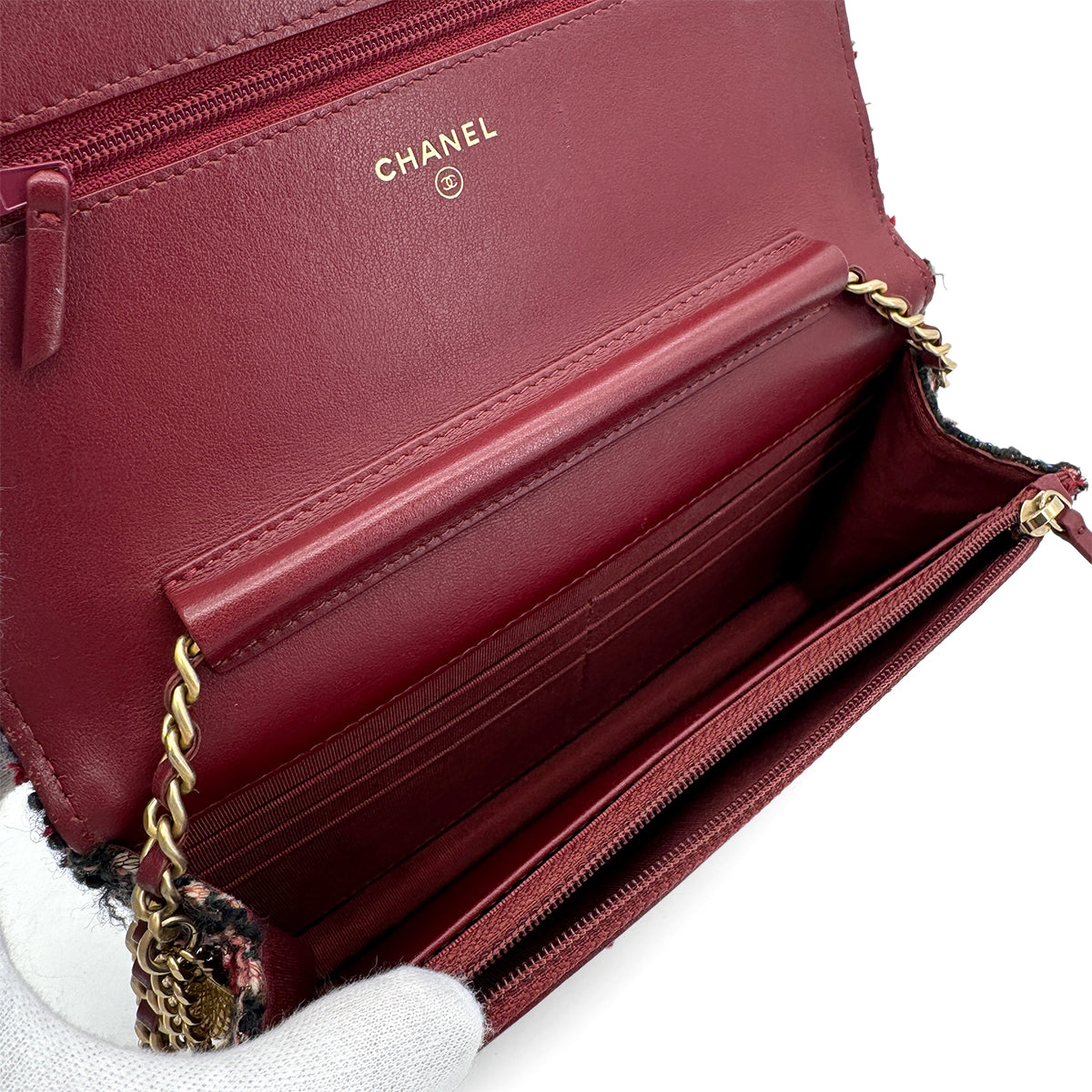 CHANEL MATELASSE CHAIN WALLET MULTICOLOR TWEED 90299816