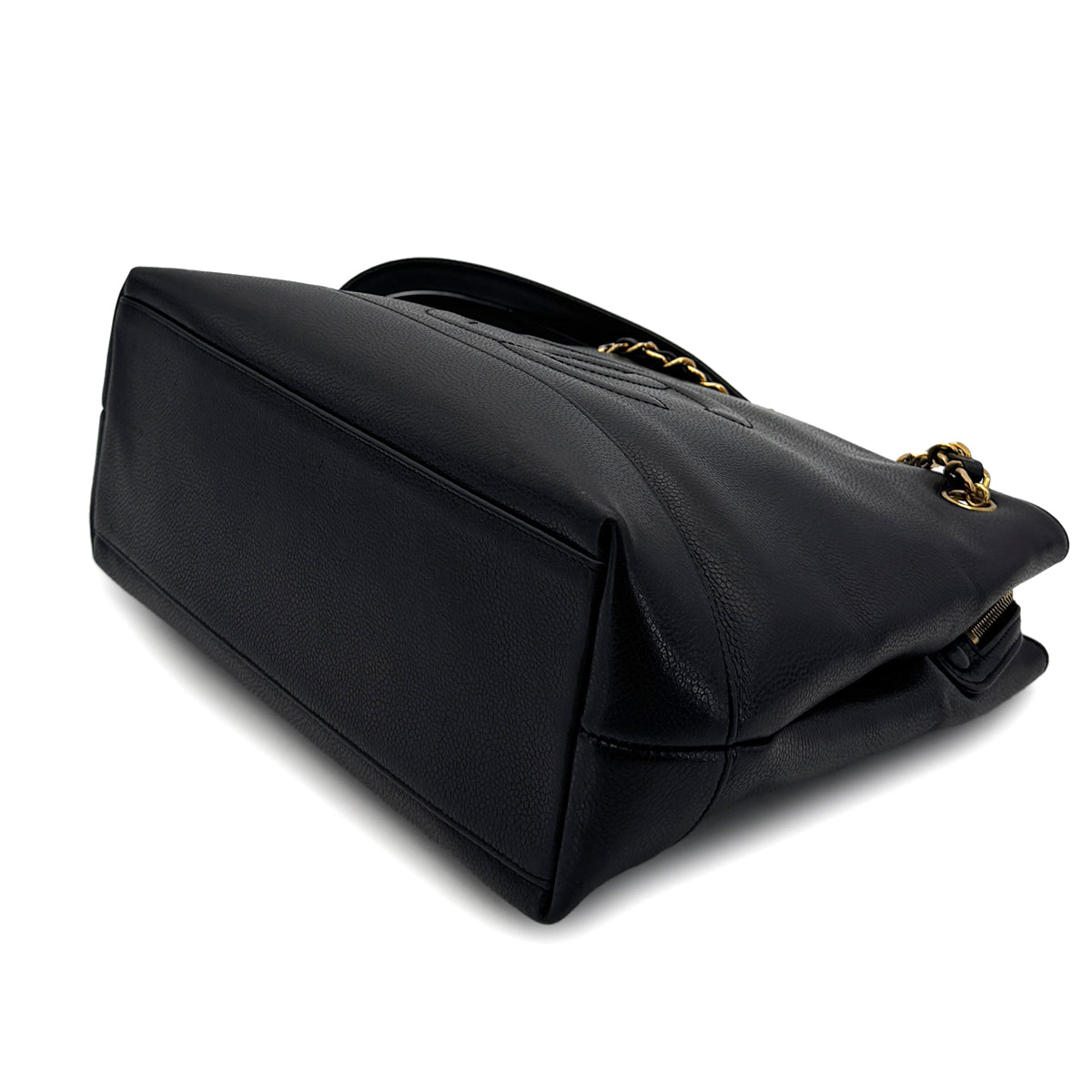 CHANEL VINTAGE BIG COCO CHAIN SHOULDER BAG BLACK CAVIAR SKIN 90299819