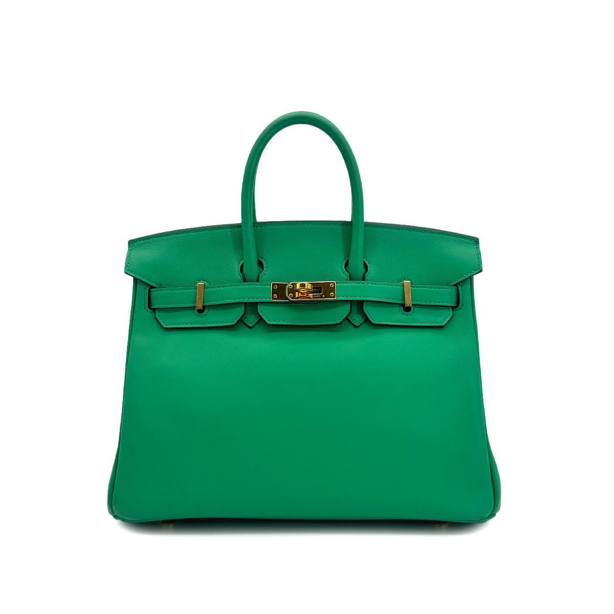 HERMES BIRKIN 25 MINT SWIFT HAND BAG U GHW 90300007