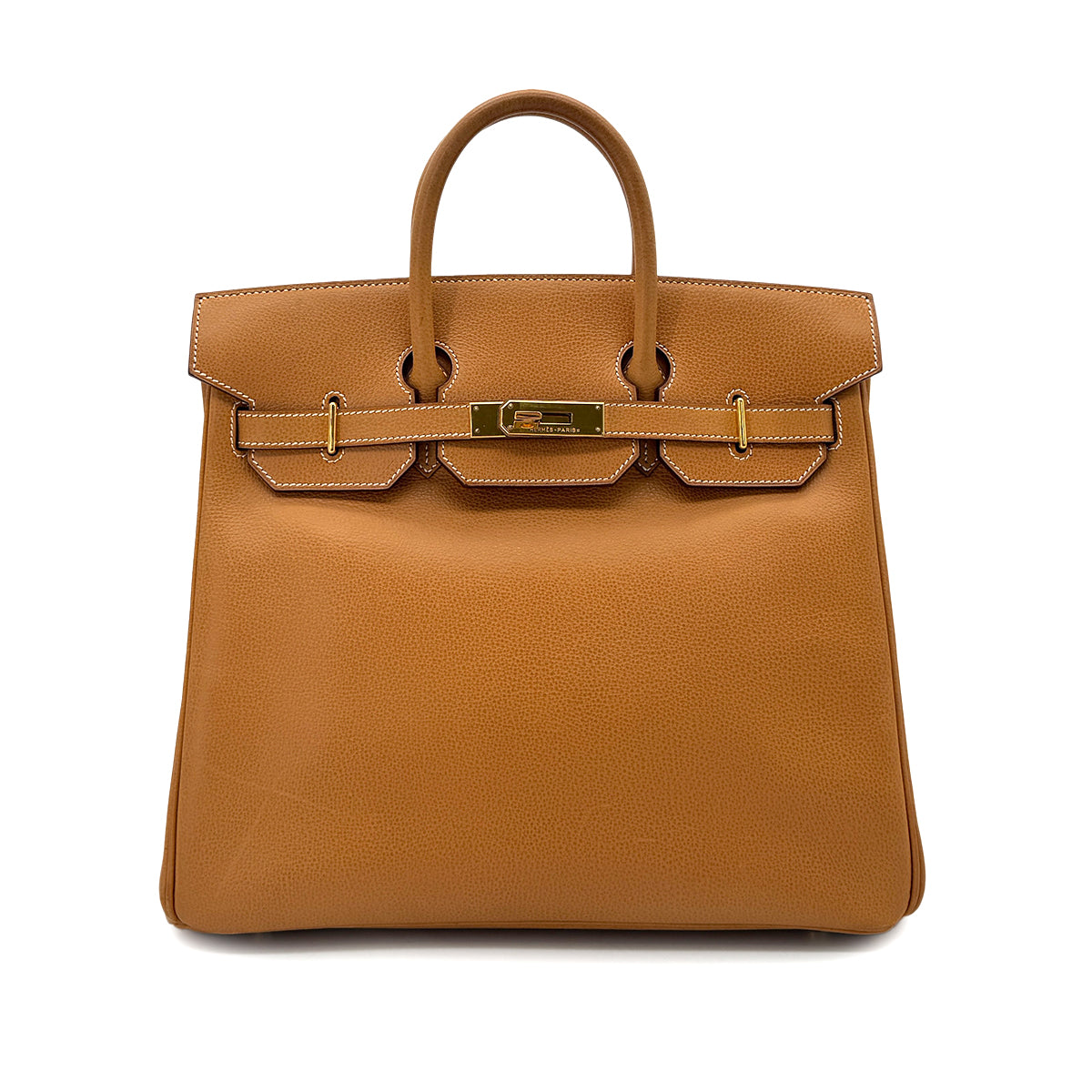 HERMES HAUT A COURROIES 32 NATUREL VACHE LIEGEE HAND BAG □H GHW 90300008