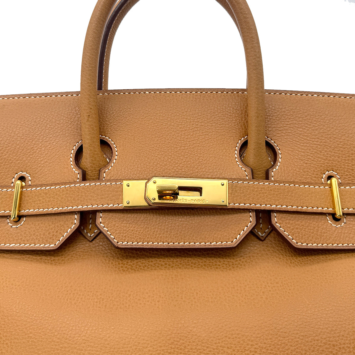 HERMES HAUT A COURROIES 32 NATUREL VACHE LIEGEE HAND BAG □H GHW 90300008