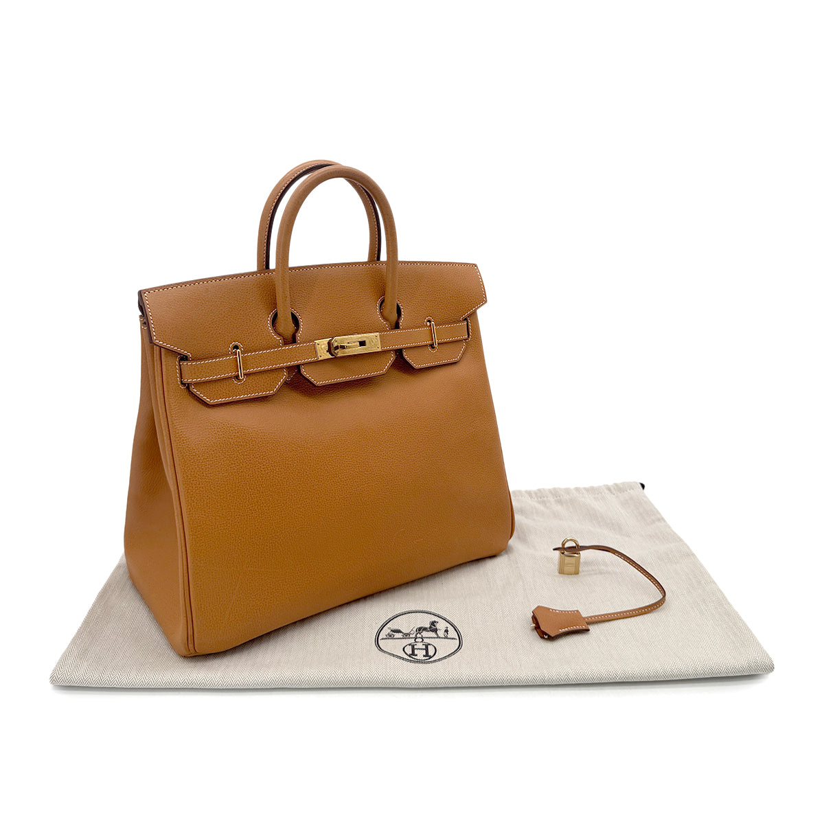 HERMES HAUT A COURROIES 32 NATUREL VACHE LIEGEE HAND BAG □H GHW 90300008