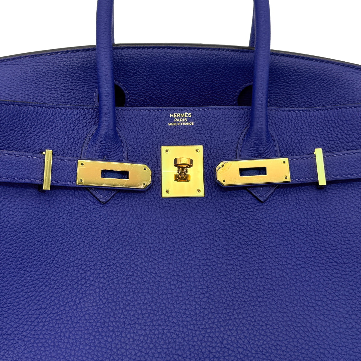 HERMES BIRKIN 30 BLUE ELECTRIQUE TAURILLON CLEMENCE HAND BAG X GHW 90300014
