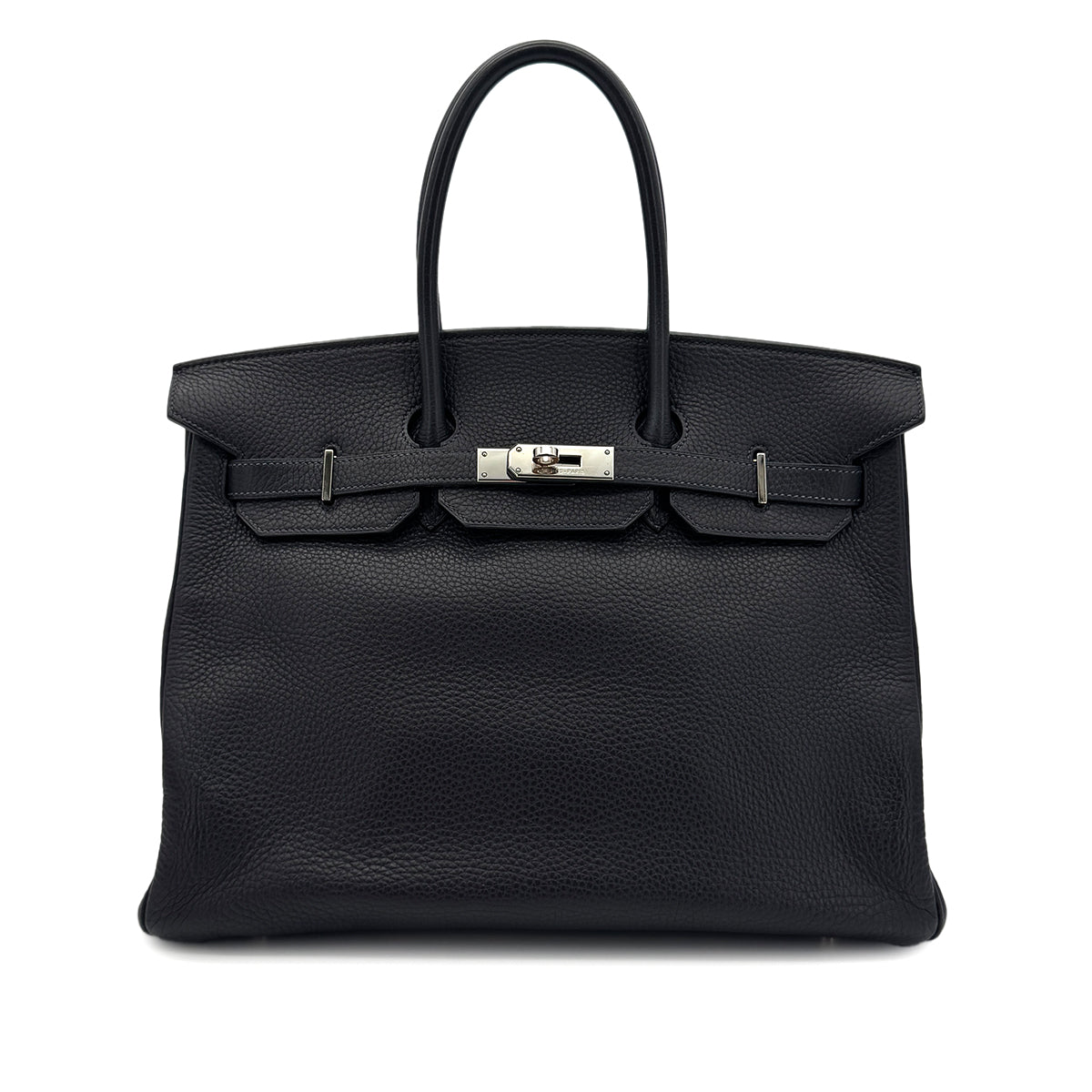 HERMES BIRKIN 35 BLUE INDIGO TAURILLON CLEMENCE HAND BAG □H SHW 90300017