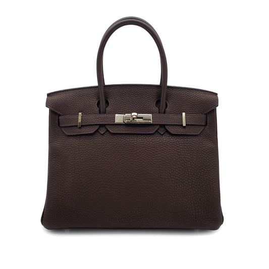 HERMES BIRKIN 30 CHOCOLAT TOGO HAND BAG □K SHW 90300021